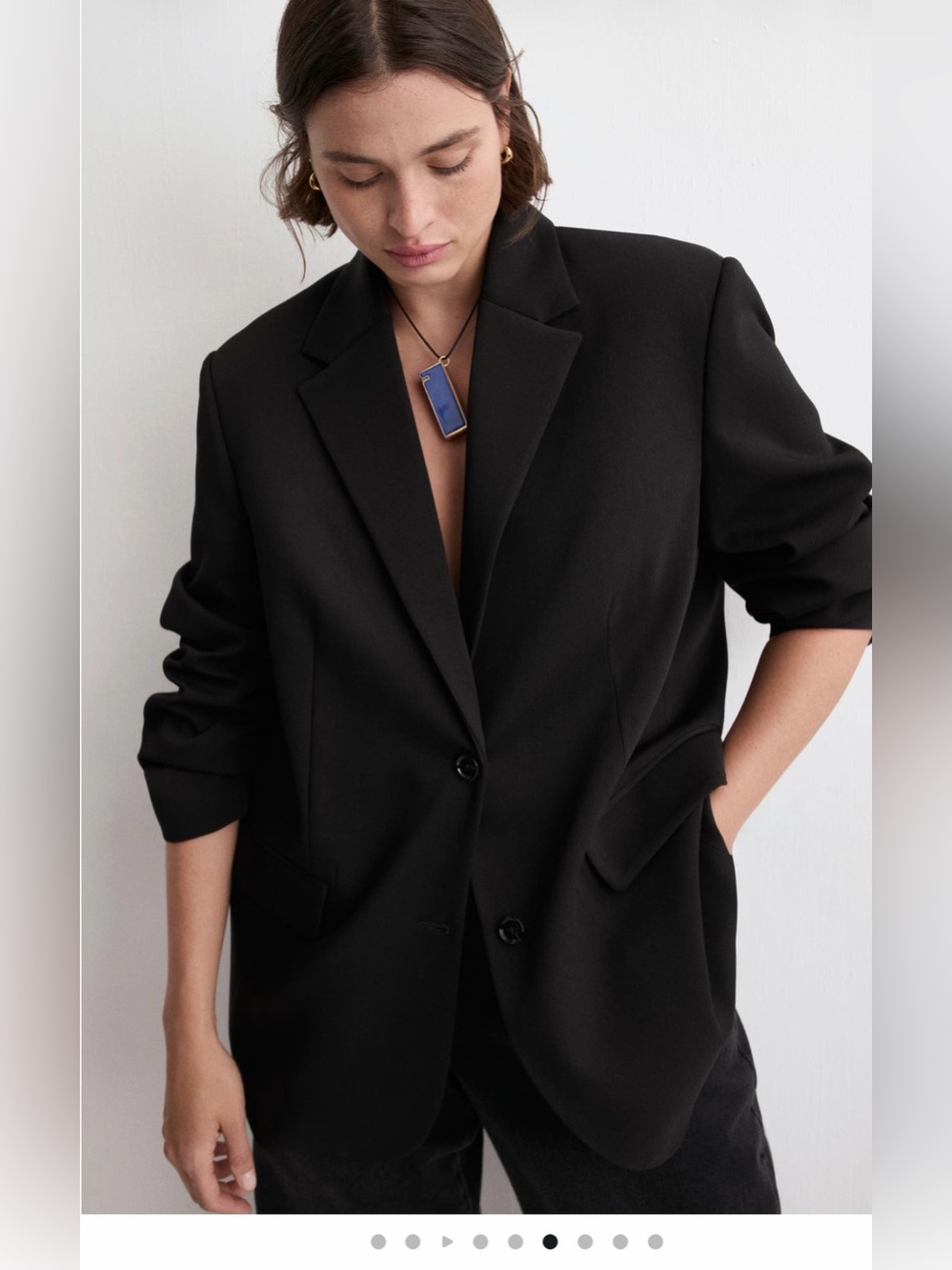 Mango Black Oversized Blazer Jacket
